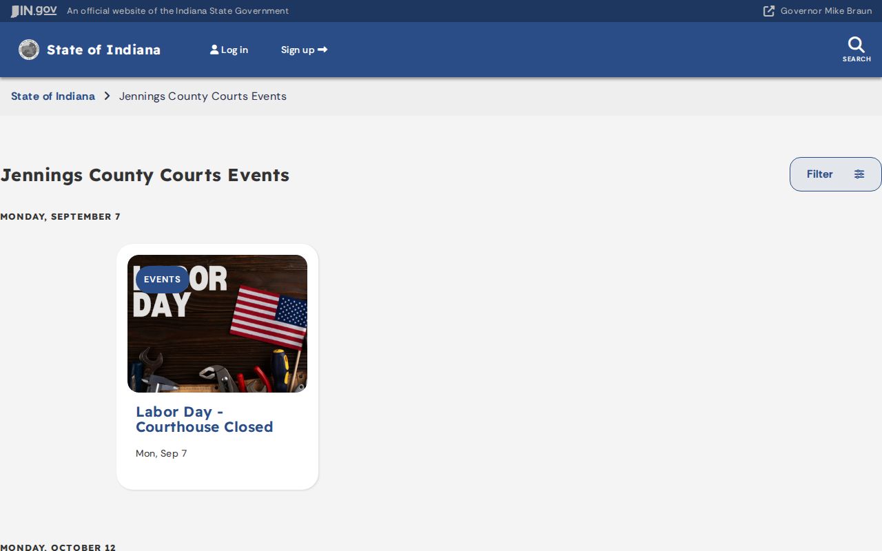 Official Jennings County Courts dynamic calendar