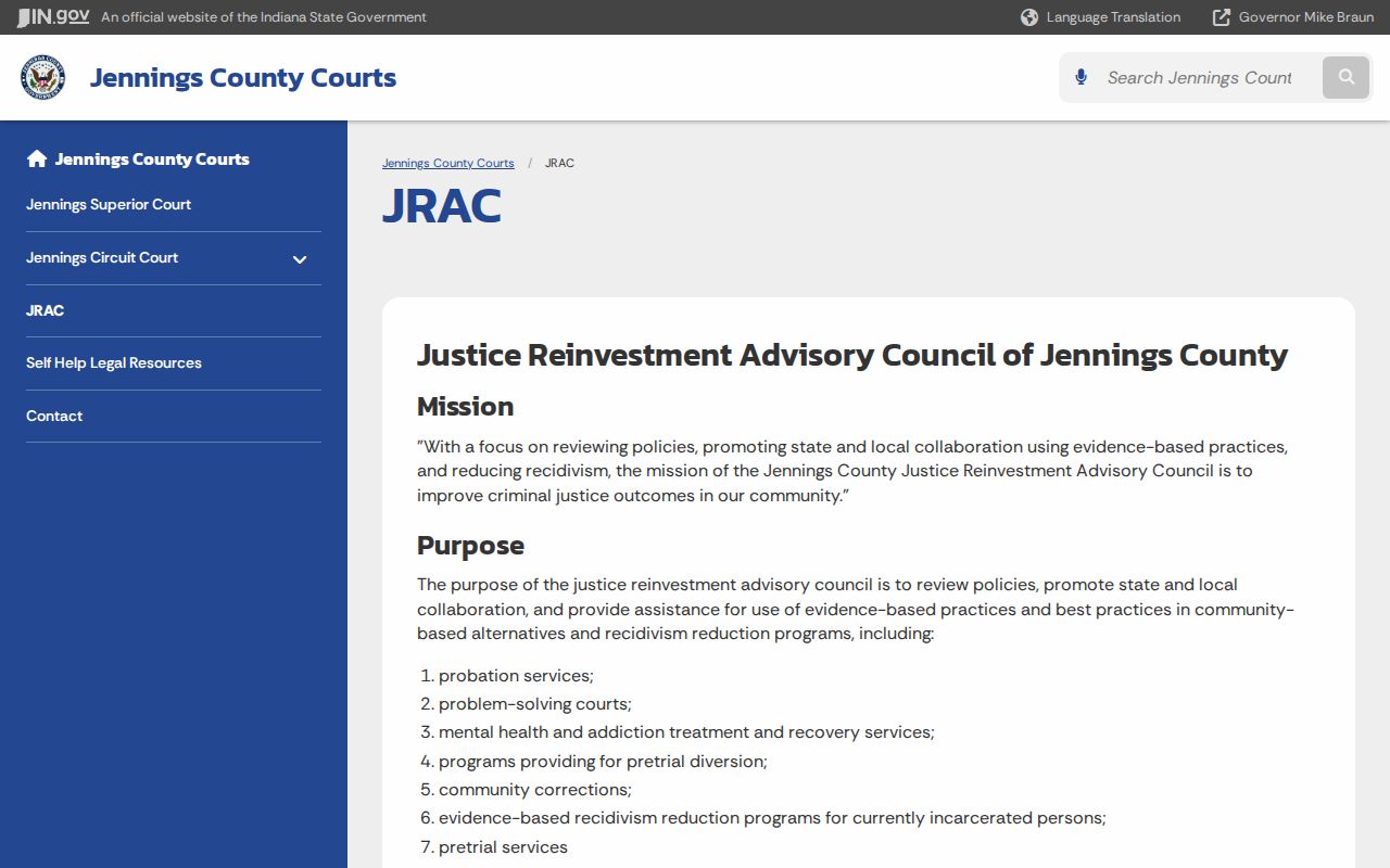 Jennings County JRAC agenda archive